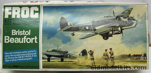 Frog 1/72 Bristol Beaufort Spin Issue (Motorized) - No 93 Sq RAAF Labuan 1945 or Mk.II 42 Sq Coastal Command RAF, F229SPIN plastic model kit